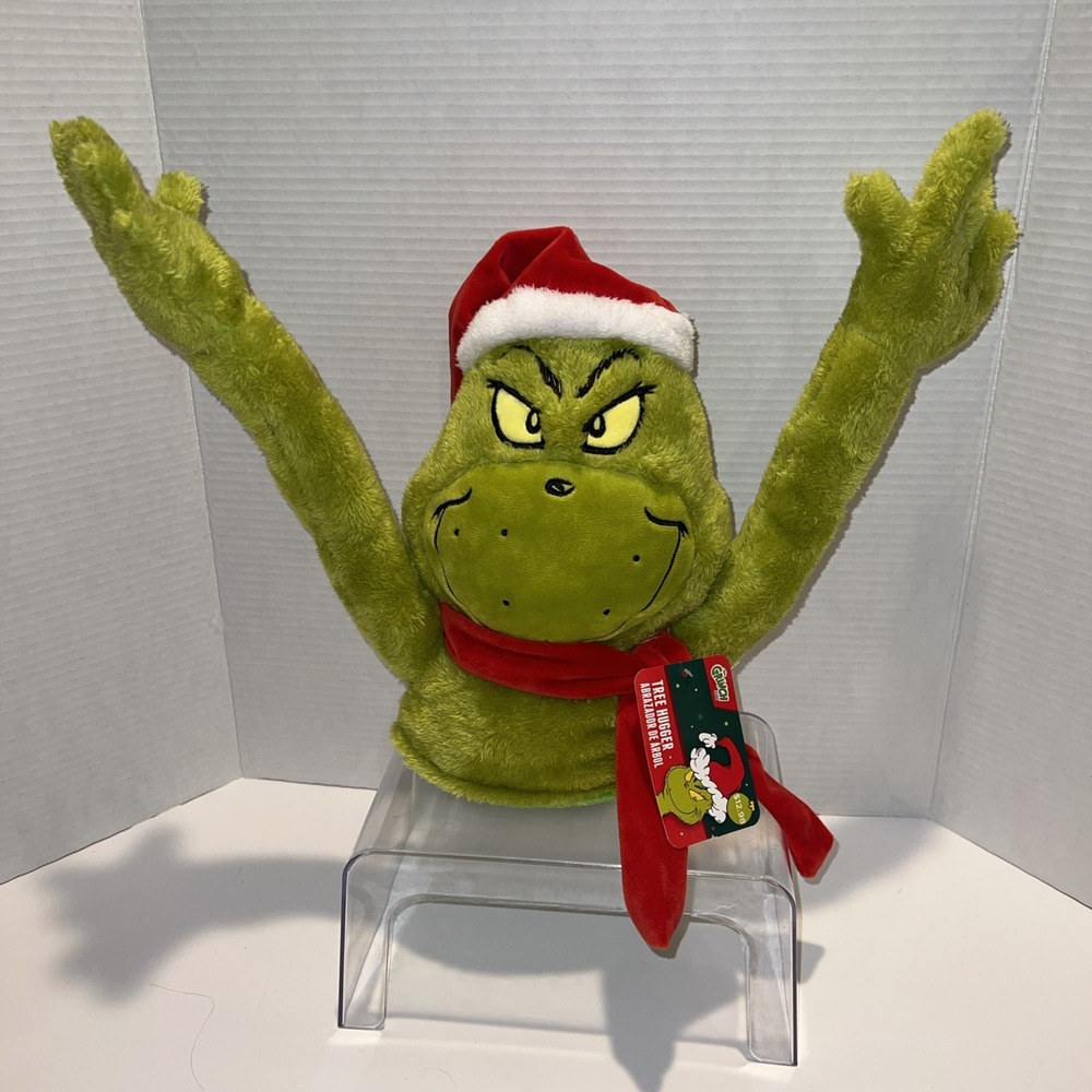 RARE The Grinch Dr Seuss Tree Hugger Tree Topper Christmas Plush Decoration New